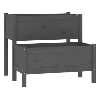 Vidaxl Planning Box 84.5x84x75 cm Gray de pin solide