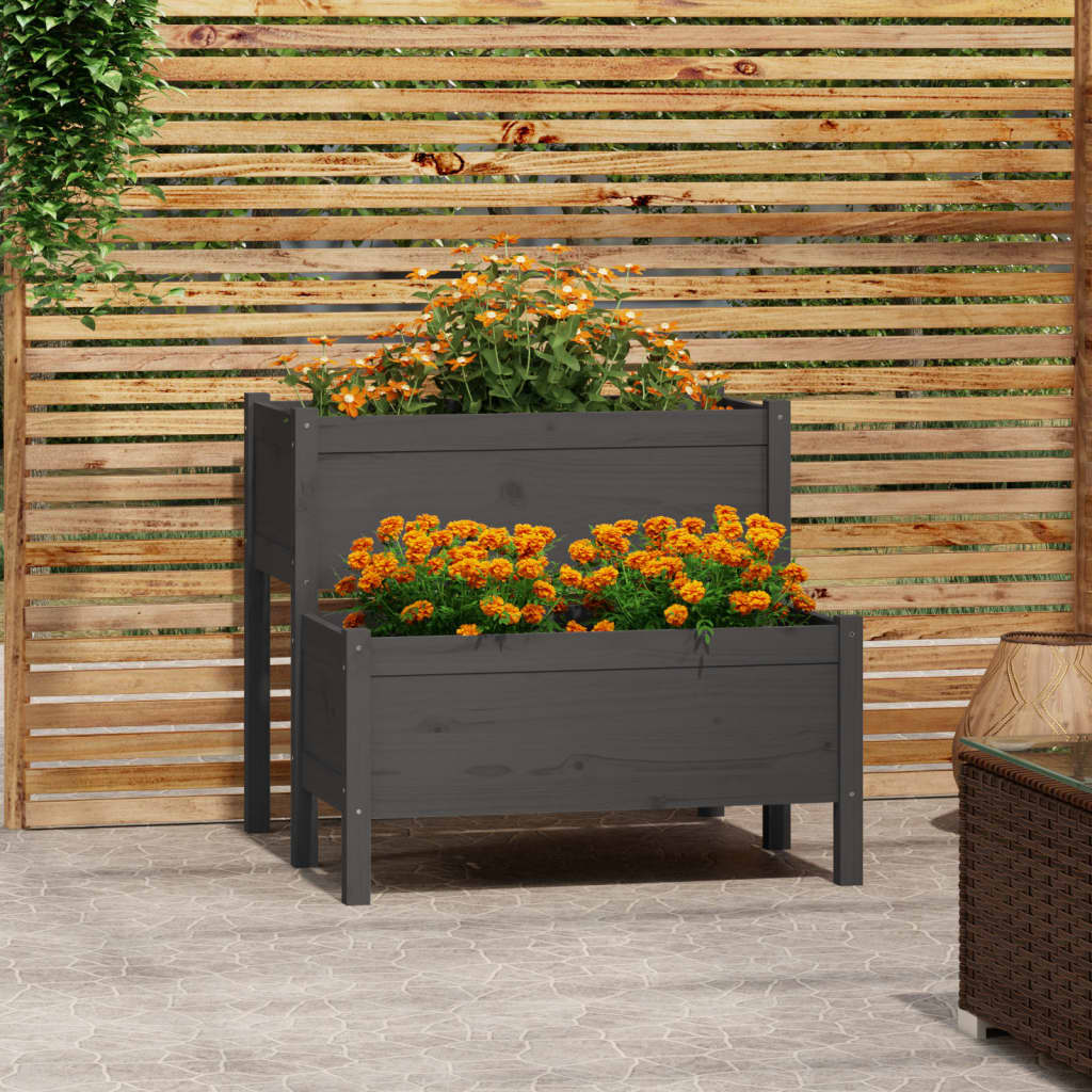 Vidaxl Planning Box 84.5x84x75 cm Gray de pin solide