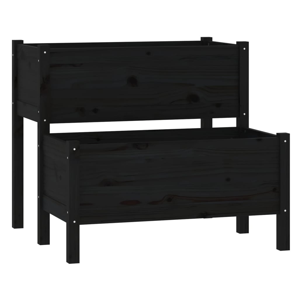 Vidaxl Planning Box 84.5x84x75 cm Pine solide noir