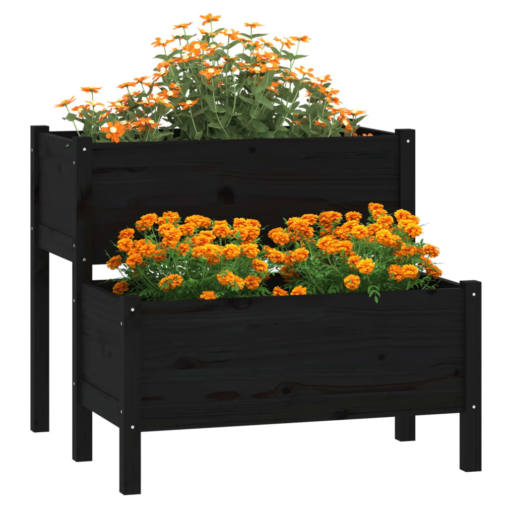 Vidaxl Planning Box 84.5x84x75 cm Pine solide noir