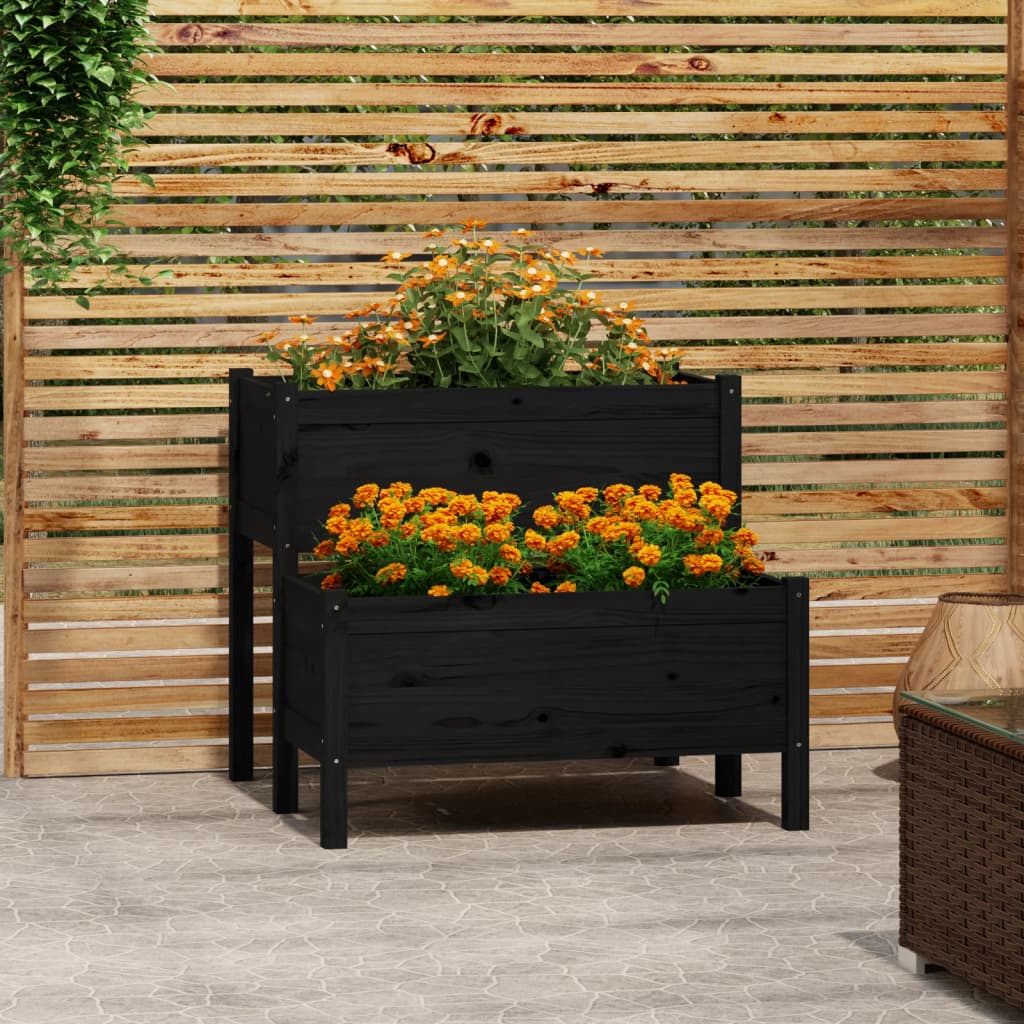 Vidaxl Planning Box 84.5x84x75 cm Pine solide noir