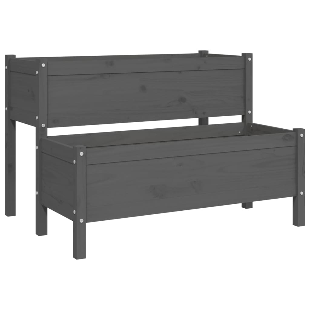 Boîte de planification de Vidaxl 110x84x75 cm Gris de pin solide