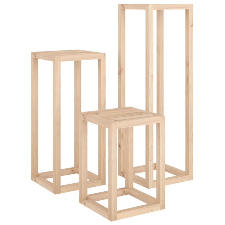 Vidaxx ensemble de 3 supports pour plantes en bois de pin massif