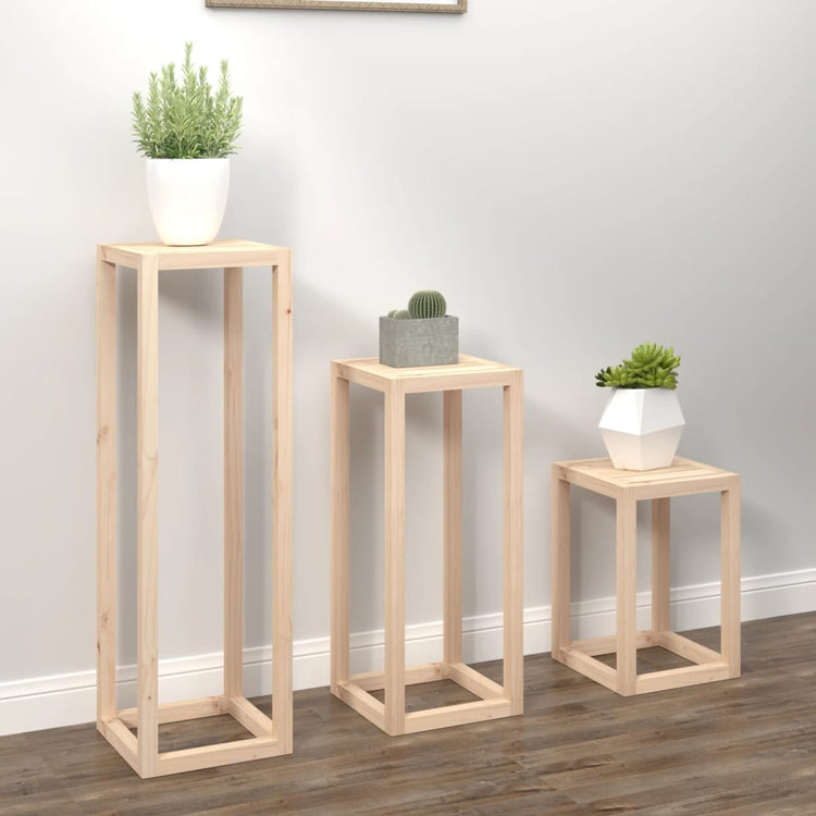 Vidaxx ensemble de 3 supports pour plantes en bois de pin massif