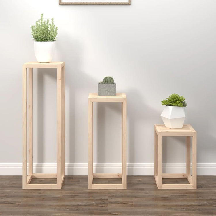 Vidaxx ensemble de 3 supports pour plantes en bois de pin massif