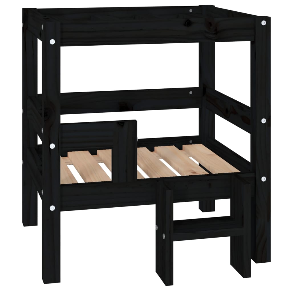 Vidaxl Dog Basket 55.5x53.5x60 cm Pine solide noir