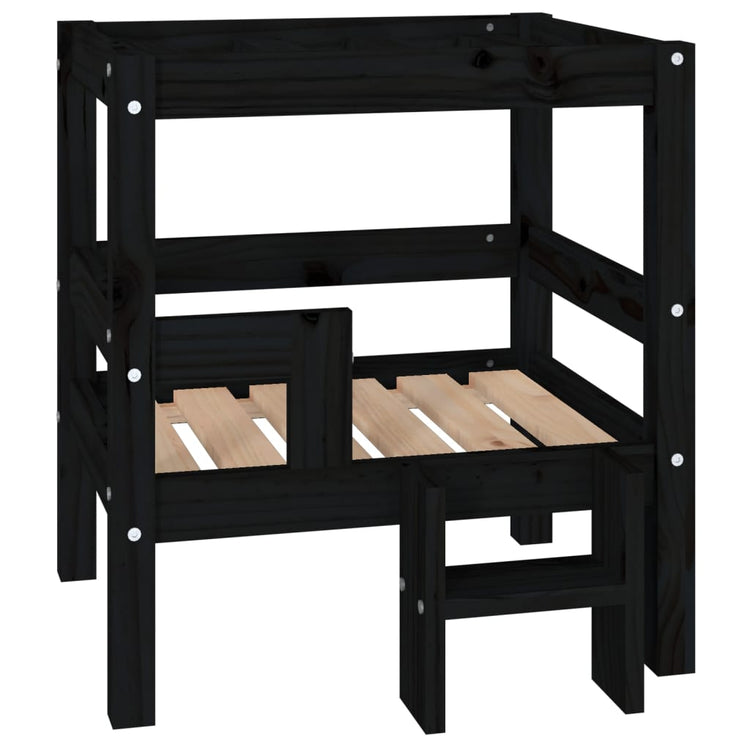 Vidaxl Dog Basket 55.5x53.5x60 cm Pine solide noir
