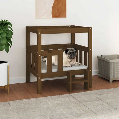 Vidaxl Dog Basket 65.5x43x70 cm Pine solide Honey Brown
