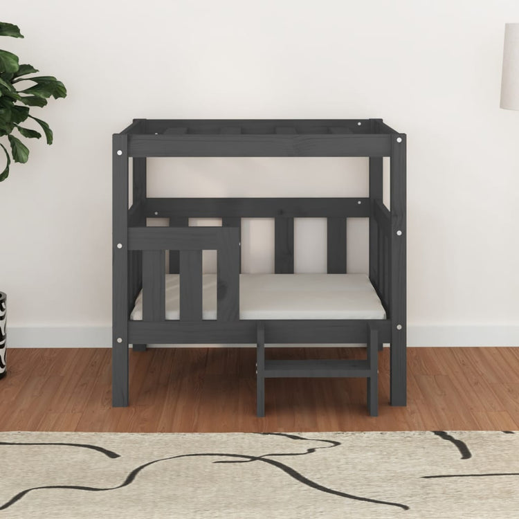 Vidaxl Dog Basket 75.5x63.5x70 cm Gris de pin massif