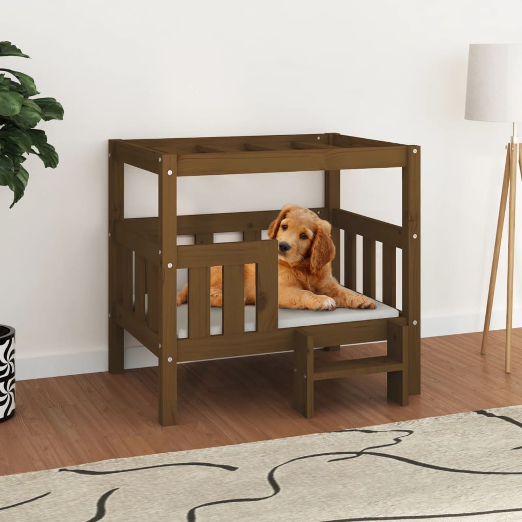 Vidaxl Dog Basket 75.5x63.5x70 cm Pine Solid Honey Brown