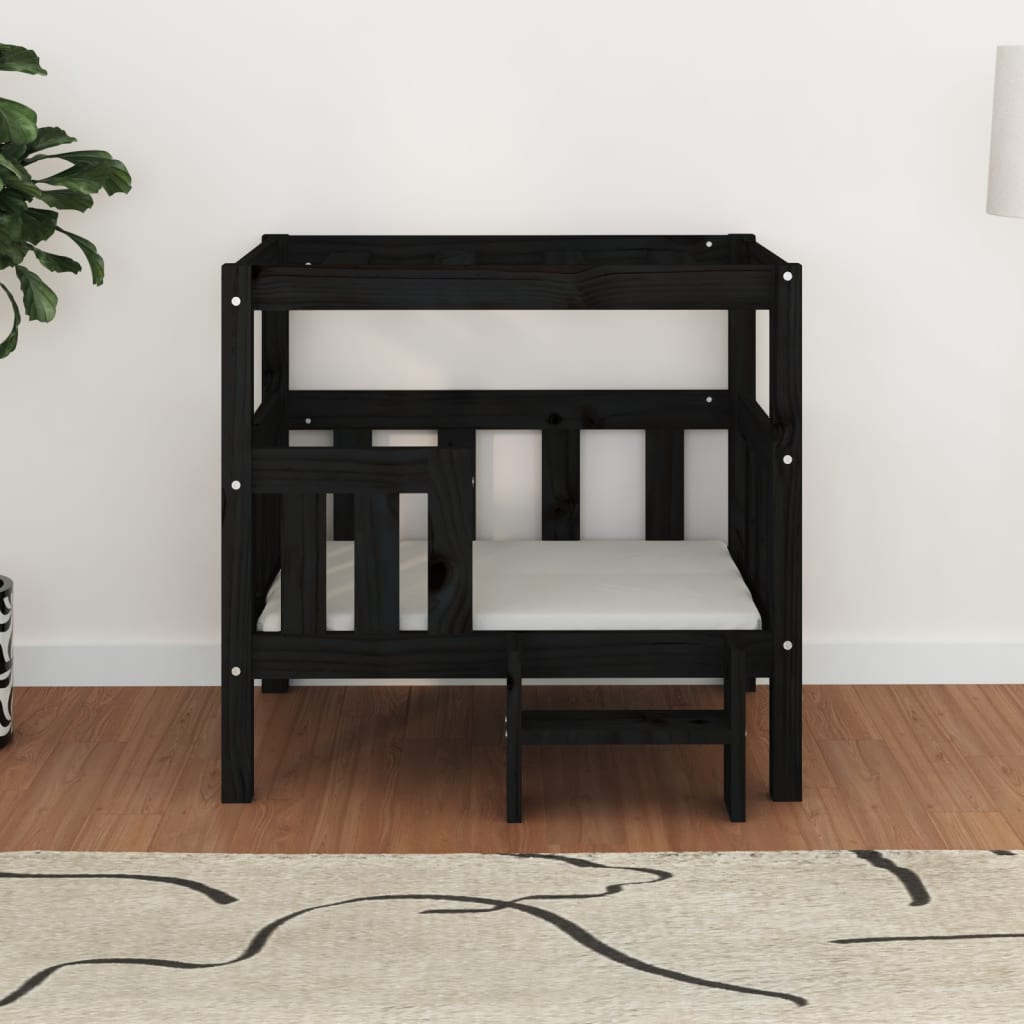 Vidaxl Dog Basket 75.5x63.5x70 cm Pine solide noir