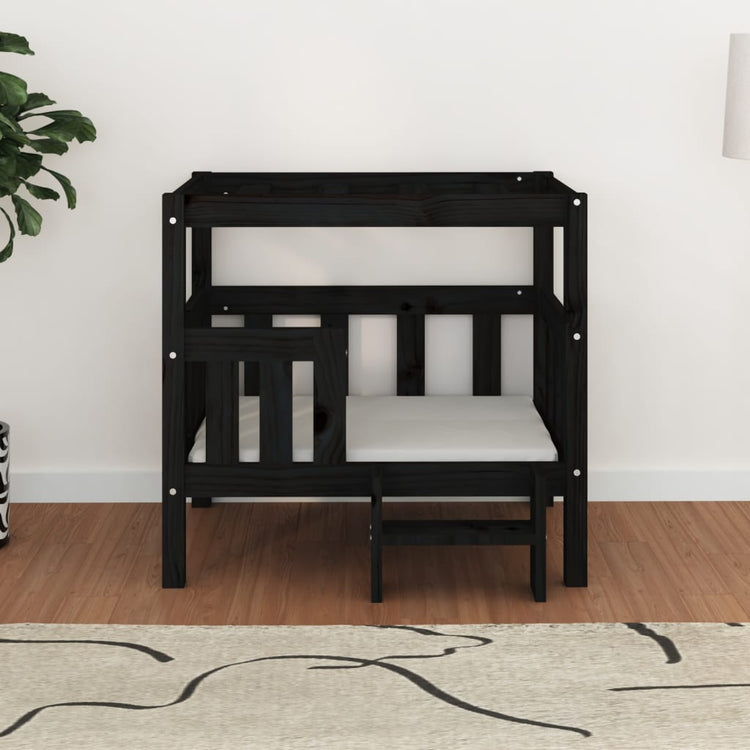 Vidaxl Dog Basket 75.5x63.5x70 cm Pine solide noir