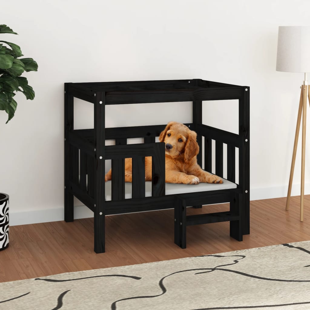 Vidaxl Dog Basket 75.5x63.5x70 cm Pine solide noir