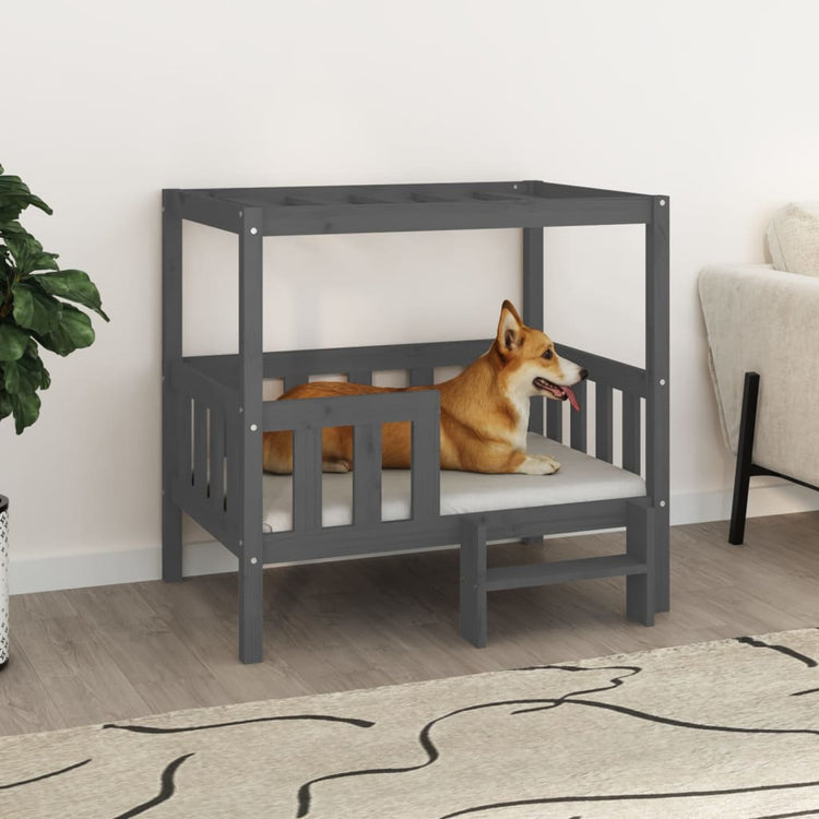 Vidaxl Dog Basket 95.5x73.5x90 cm Gris de pin massif