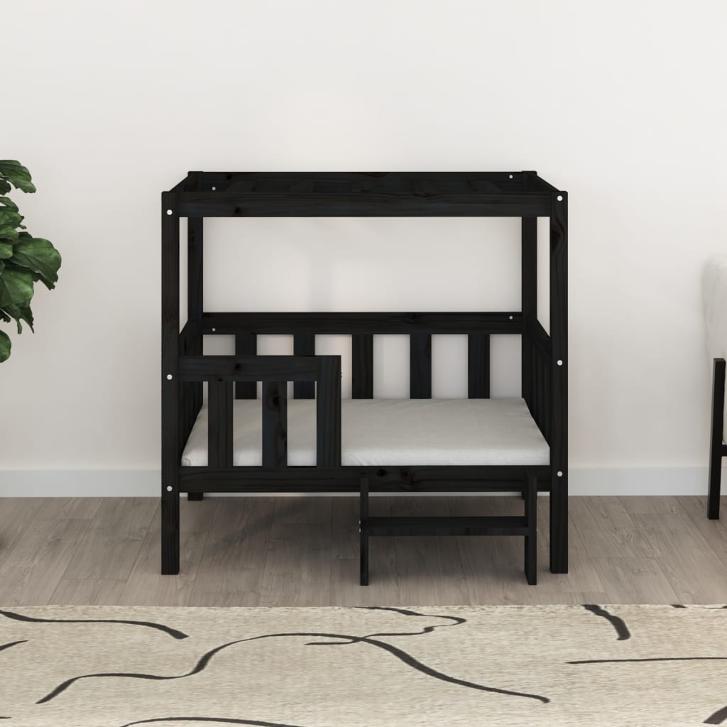 Vidaxl Dog Basket 95.5x73.5x90 cm Pine solide noir
