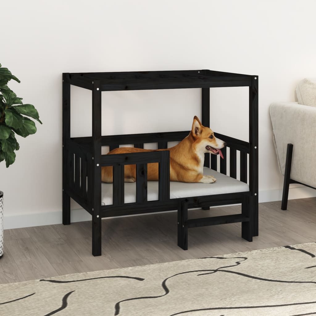 Vidaxl Dog Basket 95.5x73.5x90 cm Pine solide noir