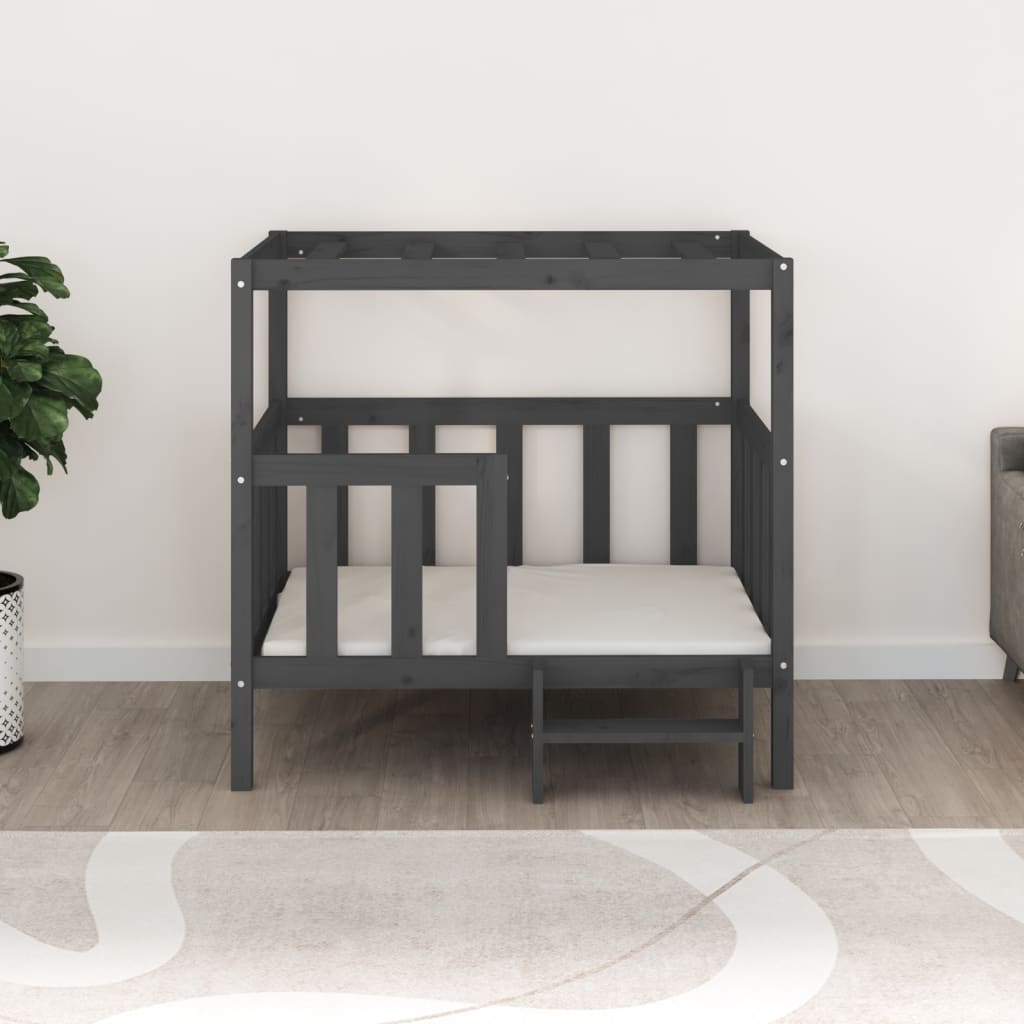 Panier de chien vidaxl 105,5 x 83,5 x 100 cm Gris de pin massif