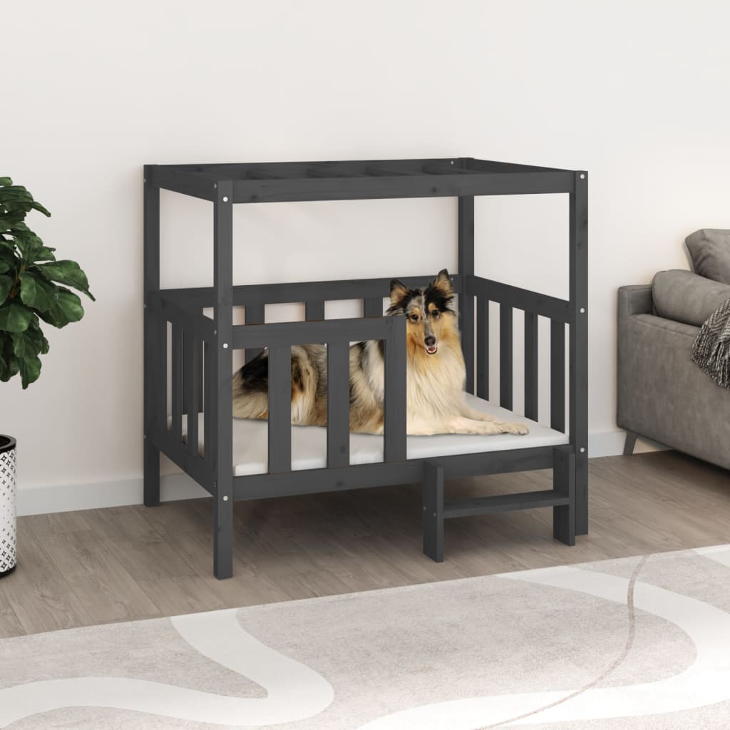 Panier de chien vidaxl 105,5 x 83,5 x 100 cm Gris de pin massif