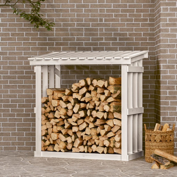 Vidaxx support à bois de cheminée 108x64,5x109 cm bois de pin massif blanc