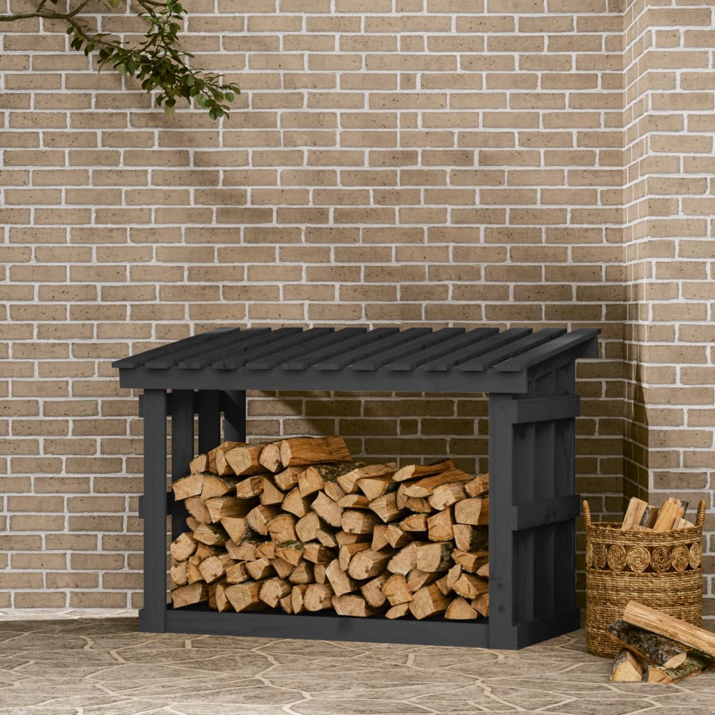Vidaxl cheminée trek 108x64.5x77 cm en pin massif gris