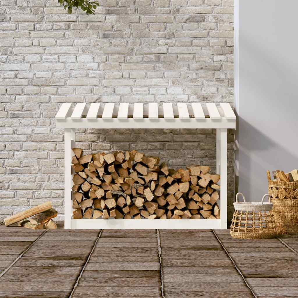 Viple de vidaxl 108x64.5x78 cm Pine solide blanc