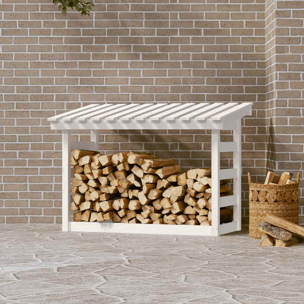 Viple de vidaxl 108x64.5x78 cm Pine solide blanc