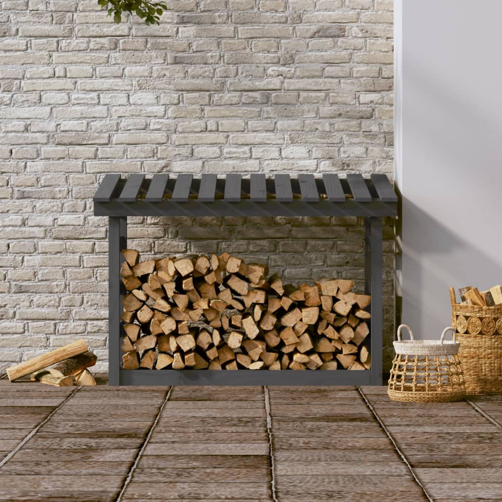Vidaxl cheminée trek 108x64.5x78 cm en pin massif gris