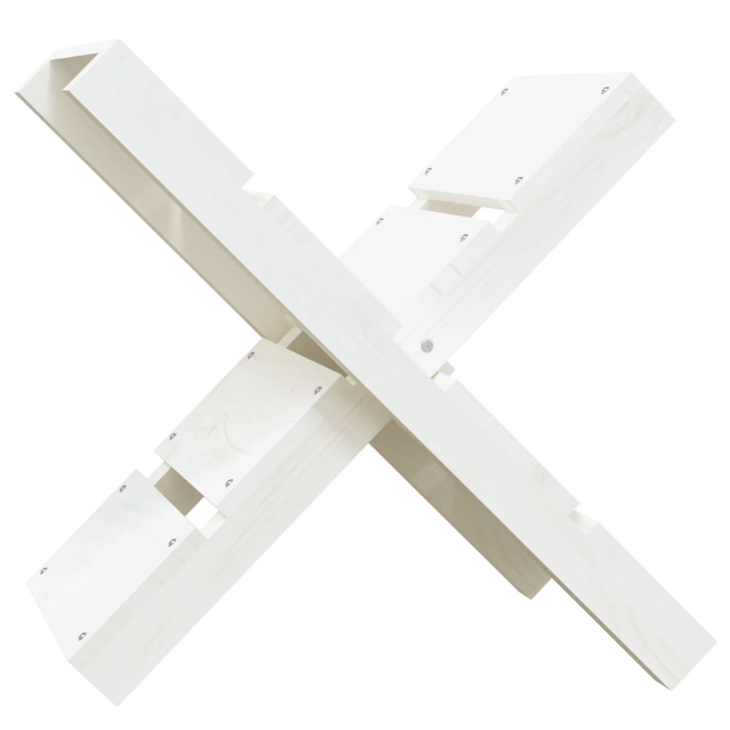 Porte-bloc de bois vidaxl 47x39.5x48 cm en pin massif blanc