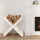 Porte-bloc de bois vidaxl 47x39.5x48 cm en pin massif blanc