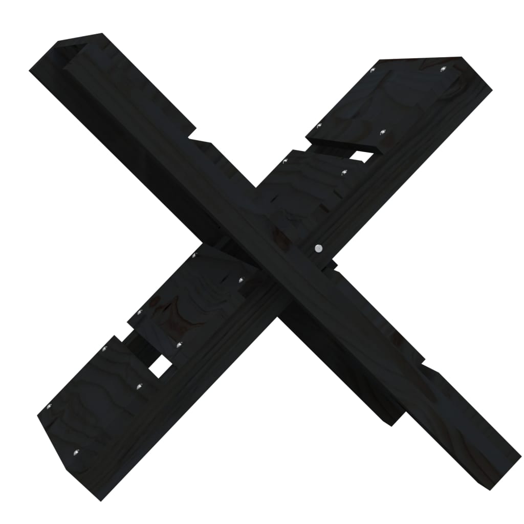 Porte-bloc de bois vidaxl 47x39.5x48 cm en pin solide noir