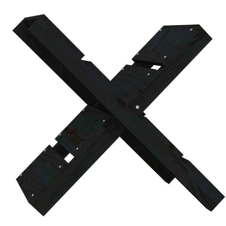 Porte-bloc de bois vidaxl 47x39.5x48 cm en pin solide noir