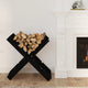 Porte-bloc de bois vidaxl 47x39.5x48 cm en pin solide noir