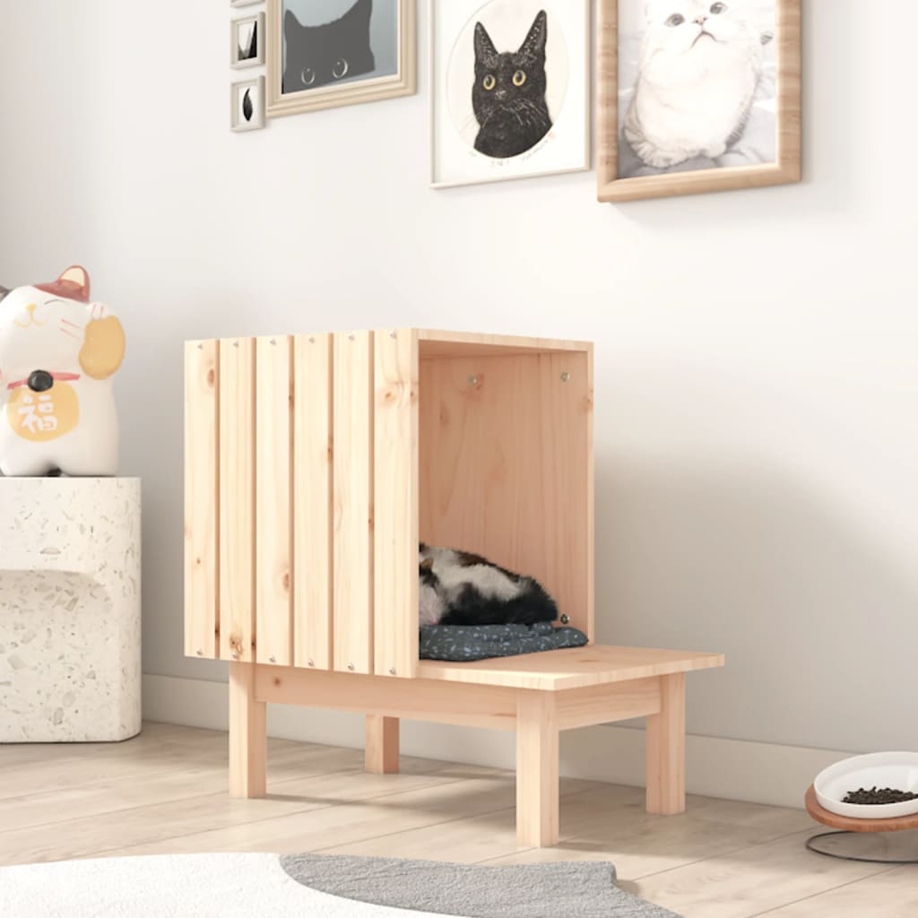 Vidaxl Kattenhuis 60x36x60 cm Pine solide
