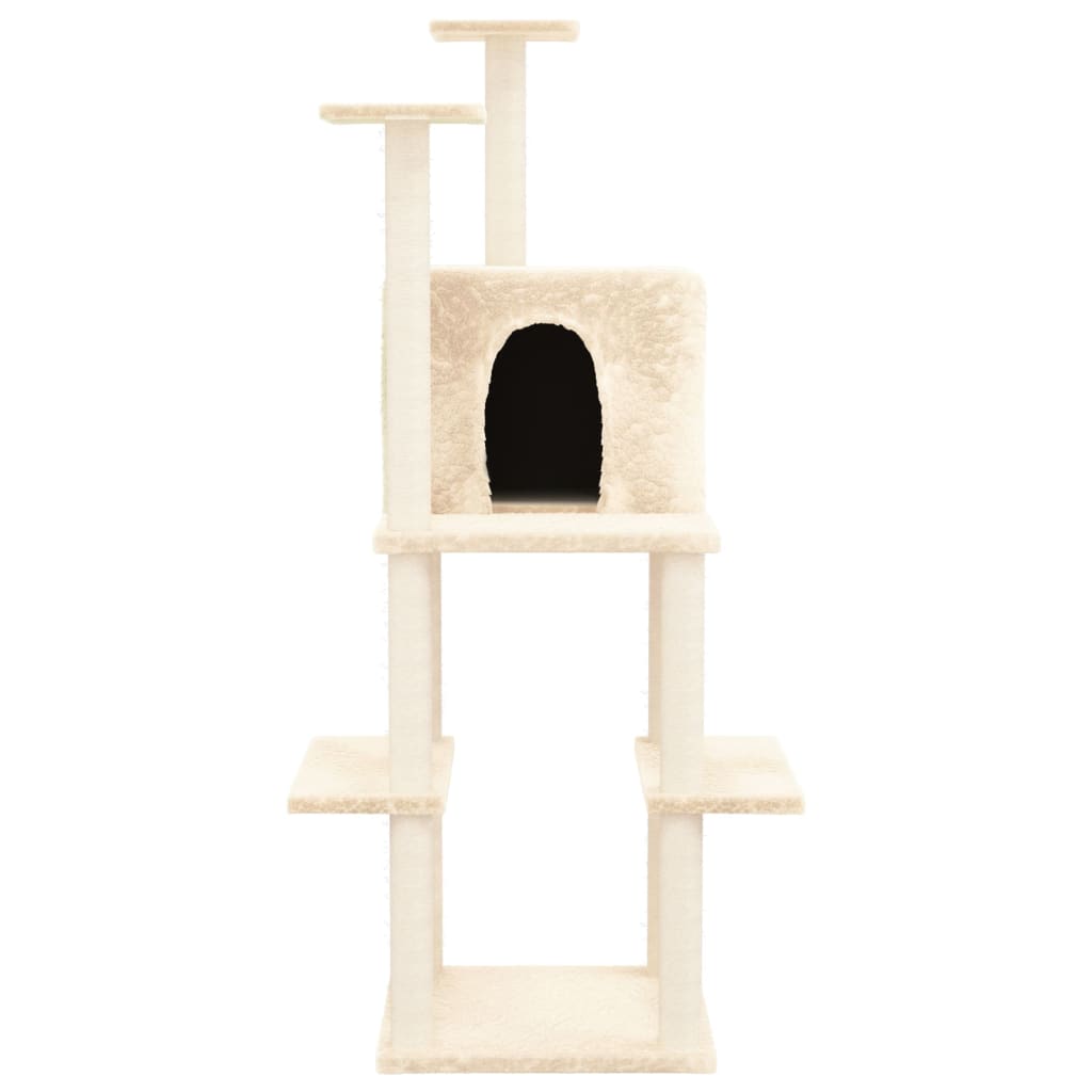 Vidaxl Cat Furniture avec Sisal Scratch Posts 144,5 cm Crème -Colored