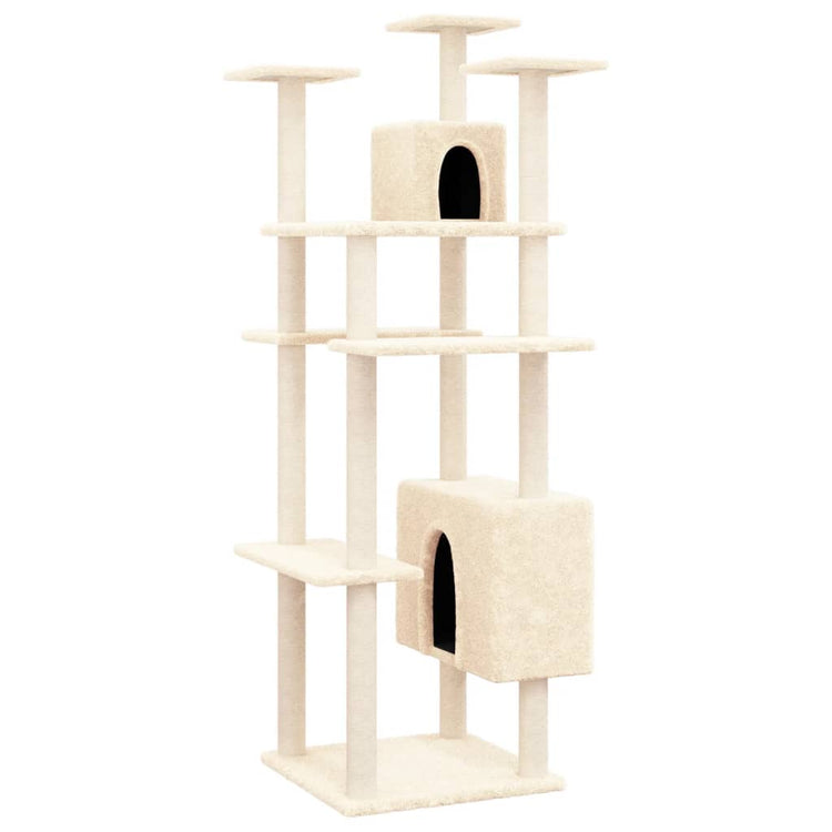 Vidaxl Cat Furniture avec Sisal Scratch Posts 162 cm Crème -Colored