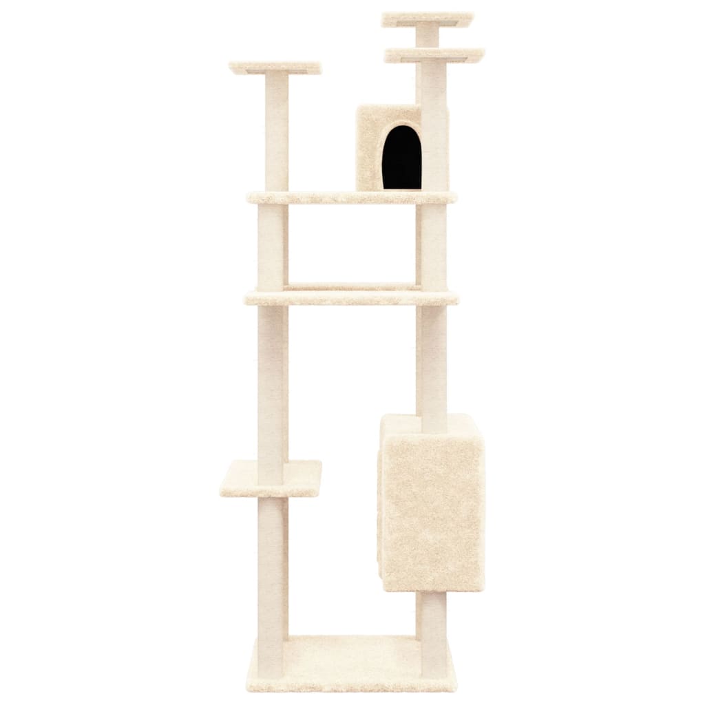 Vidaxl Cat Furniture avec Sisal Scratch Posts 162 cm Crème -Colored