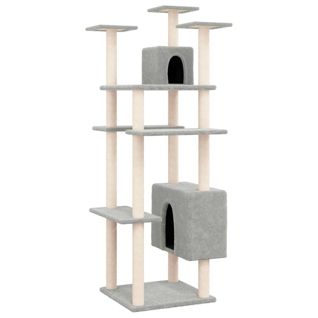 Vidaxl Cat Meubles avec Sisal Scratch Posts 162 cm Gris clair