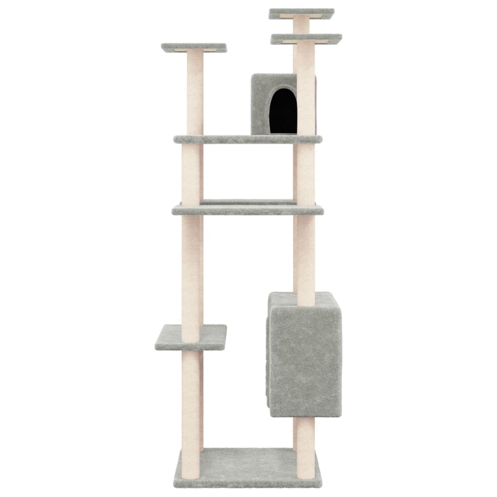 Vidaxl Cat Meubles avec Sisal Scratch Posts 162 cm Gris clair