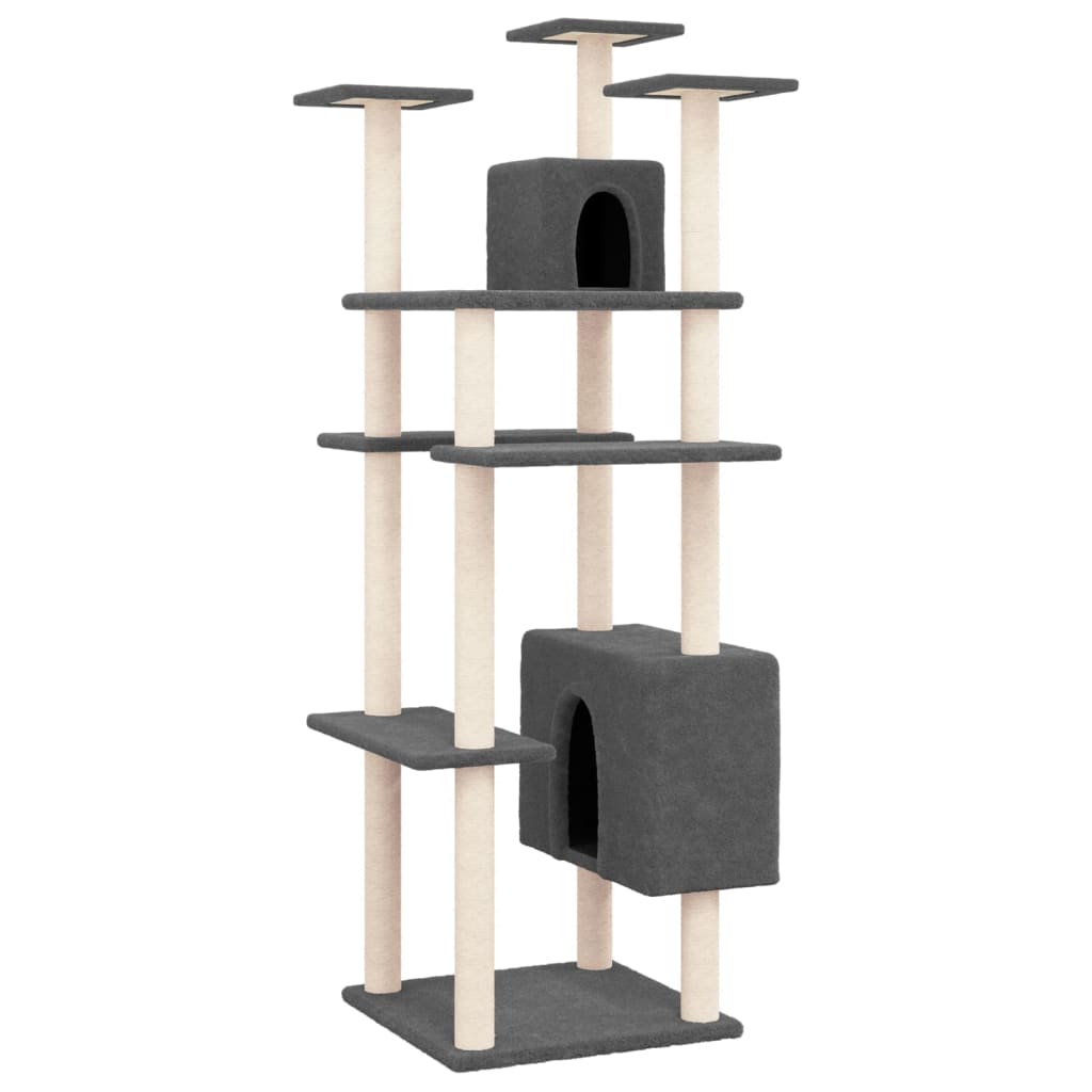 Vidaxl Cat Furniture avec Sisal Scratch Posts 162 cm Gris foncé