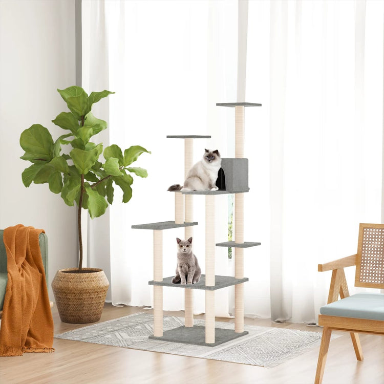Vidaxl Cat Furniture avec Sisal Scratch Posts 153 cm Gris clair