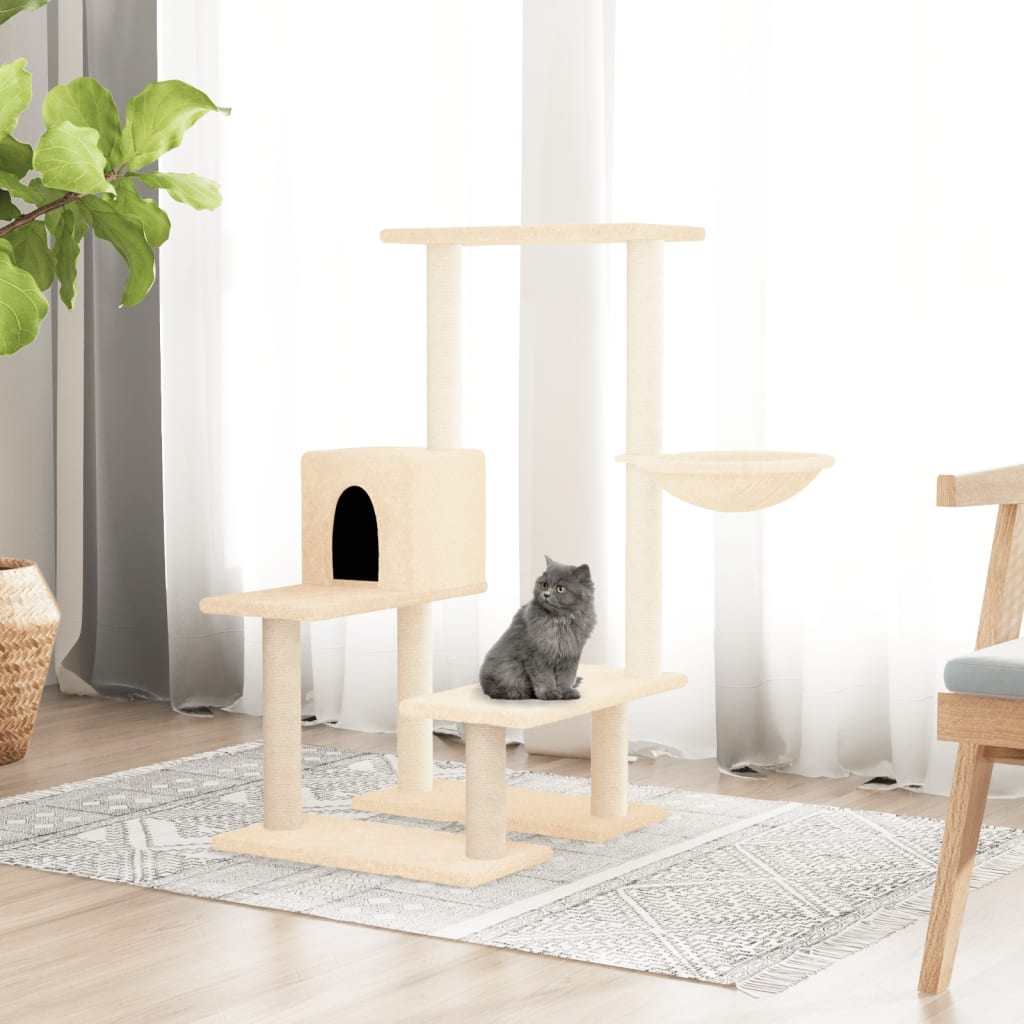 Vidaxl Cat Furniture avec Sisal Scratch Posts 94,5 cm Crème -Colored