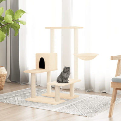Vidaxl Cat Furniture avec Sisal Scratch Posts 94,5 cm Crème -Colored