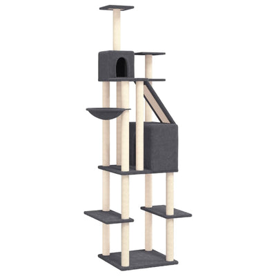 Vidaxl Cat Meubles avec Sisal Scratch Posts 201 cm Gris foncé
