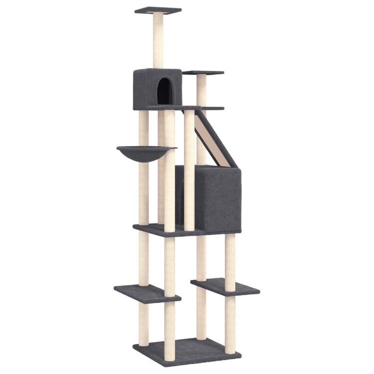 Vidaxl Cat Meubles avec Sisal Scratch Posts 201 cm Gris foncé