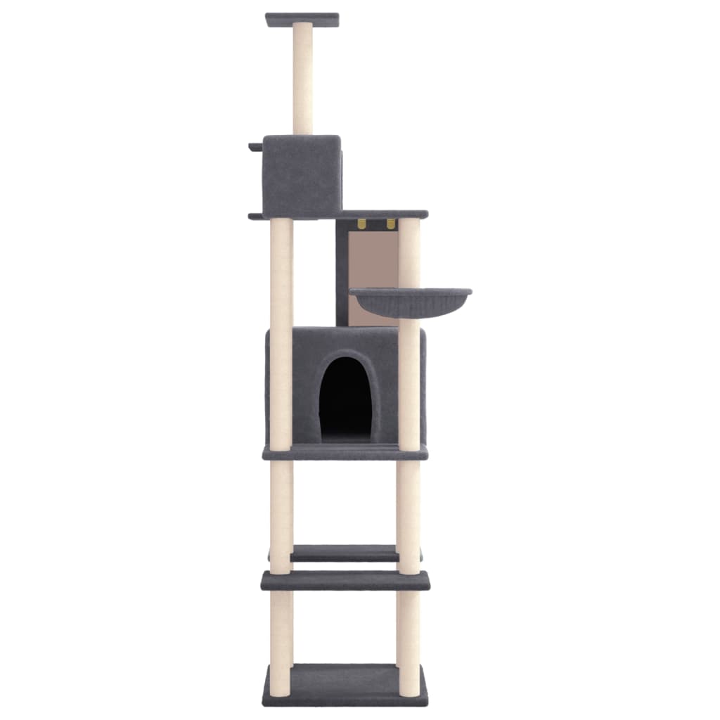 Vidaxl Cat Meubles avec Sisal Scratch Posts 201 cm Gris foncé