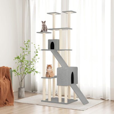 Vidaxl Cat Furniture avec Sisal Scratch Posts 190 cm Gris clair
