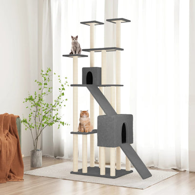 Vidaxl Cat Furniture avec Sisal Scratch Posts 190 cm Gris foncé