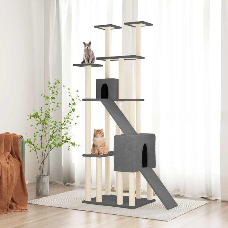 Vidaxl Cat Furniture avec Sisal Scratch Posts 190 cm Gris foncé