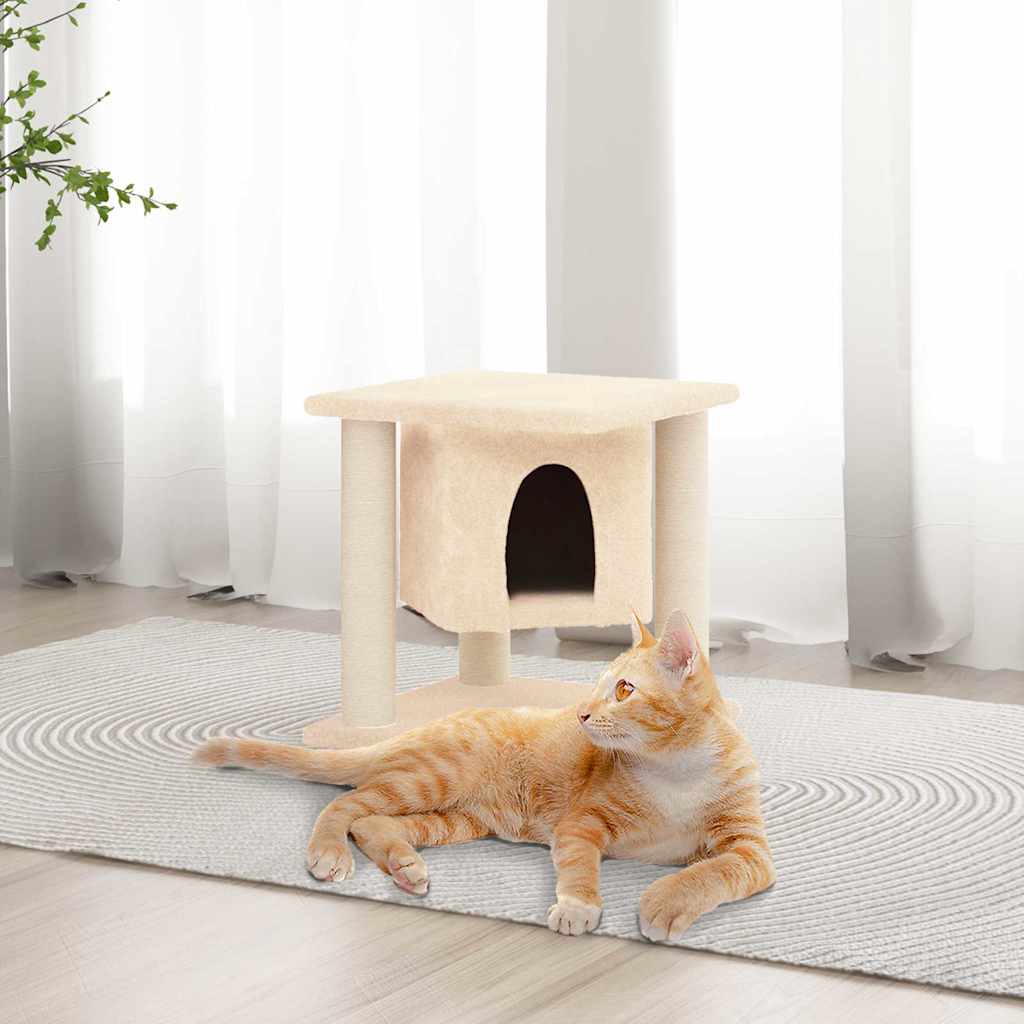 Vidaxl Cat Furniture avec Sisal Scratch Posts 37 cm Crème -Colored