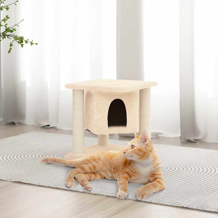 Vidaxl Cat Furniture avec Sisal Scratch Posts 37 cm Crème -Colored
